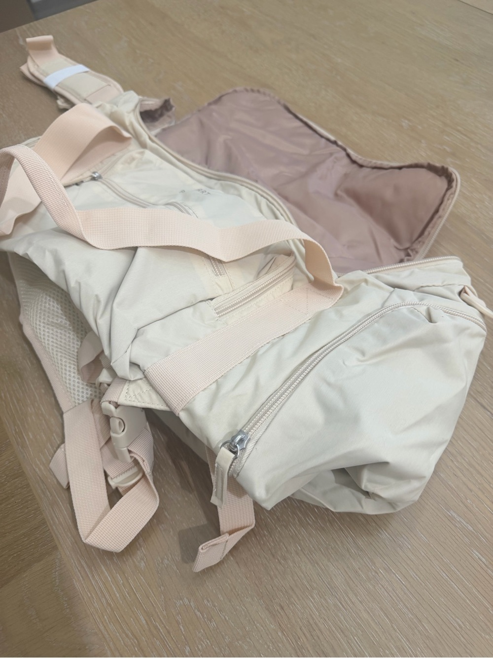 Convertible Women's Travel Duffel & Backpack in Light Beige - Picture 3 of 10
